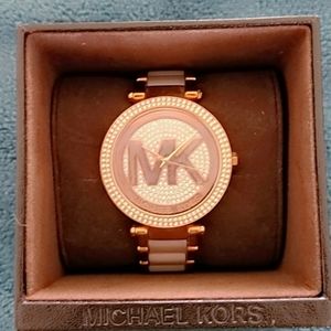 MK rose gold watch